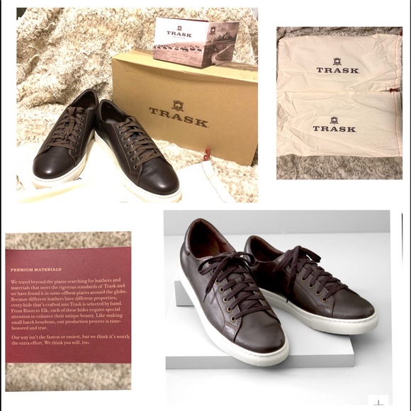 NIB TRASK ALDER MENS SNEAKER brown - Picture 2 of 8